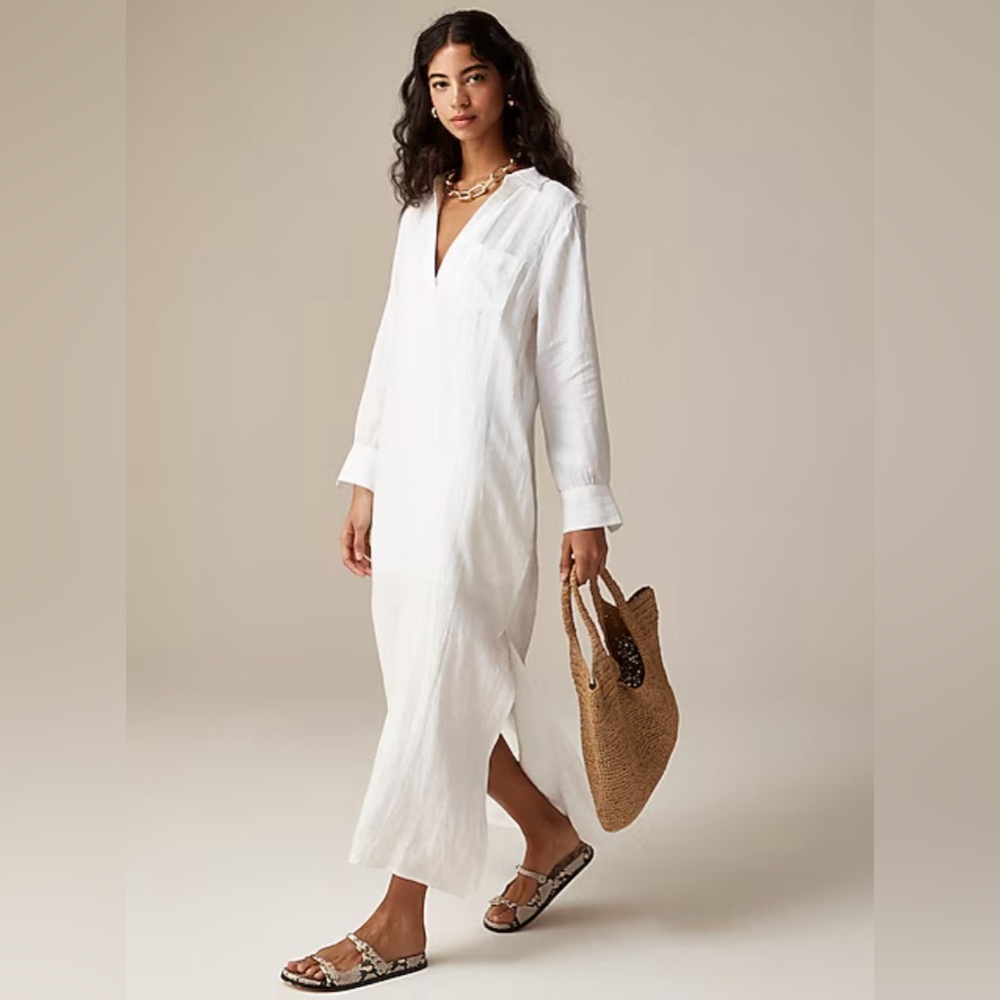 JCrew bungalow maxi linen dress